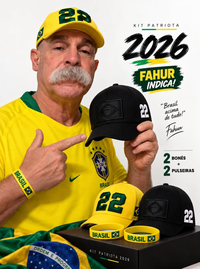 Fahur apresenta o Kit Patriota 2026 com dois bonés e duas pulseiras